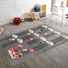 Tapis chambre enfant 100x160 cm Polyester Multiplication Gris