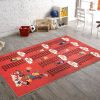 Tapis chambre enfant 100x160 cm Polyester Multiplication Rouge