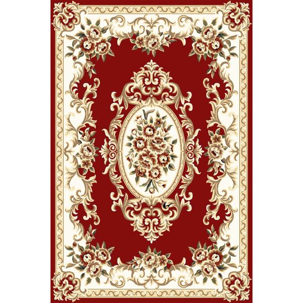 Tapis de salon 200x300 cm Polycoton Orient Rouge