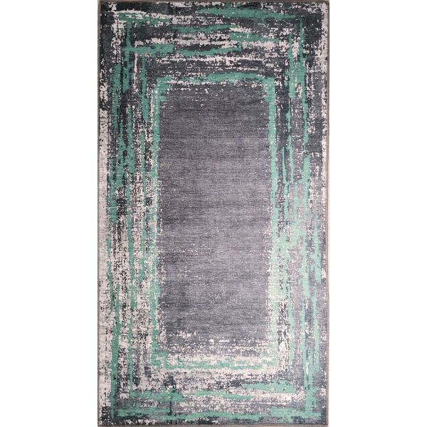 Tapis de salon 160x230 cm Polyester Ring Vert