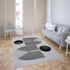 Tapis de salon 120x180 cm Polyester Seventies Gris