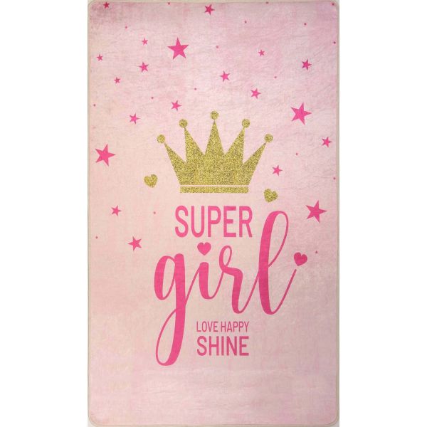 Tapis chambre enfant 120x160 cm Polyester Super Girl