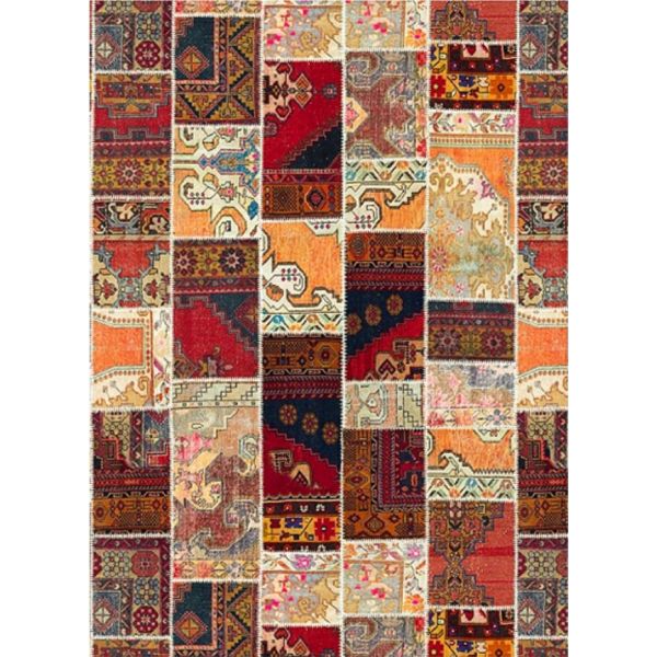 Tapis de salon 80x150 cm Polyester Tetris Marron