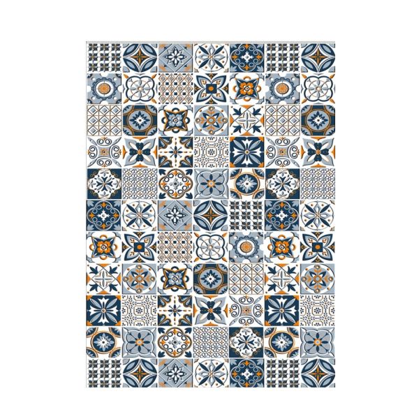 Tapis de salon 50x80 cm Polyester Tren Bleu