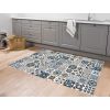 Tapis de salon 50x80 cm Polyester Tren Bleu