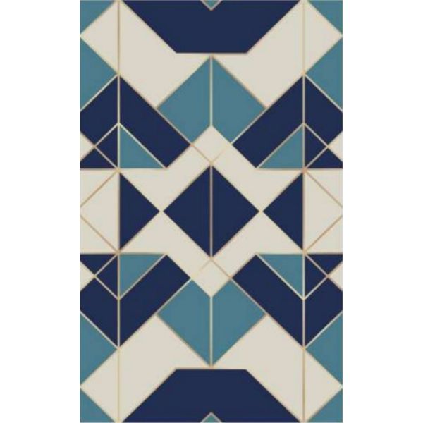 Tapis de salon 50x80 cm Polyester Triangle Bleu