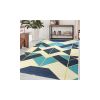 Tapis de salon 50x80 cm Polyester Triangle Bleu