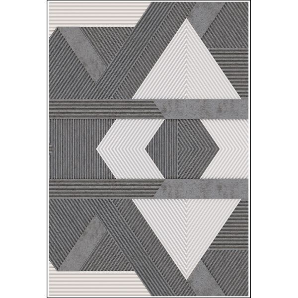 Tapis de salon 120x180 cm Polycoton Zino Gris