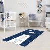 Tapis chambre enfant 80x150 cm Polyester Dream Bleu marine