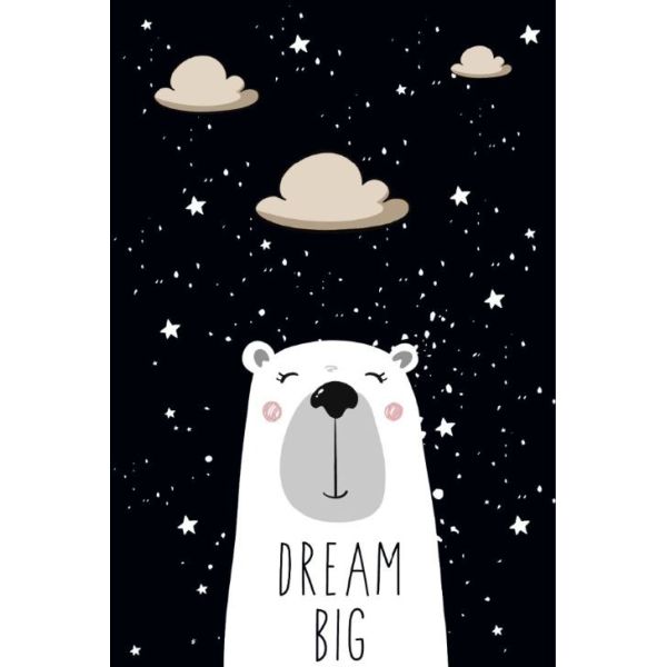 Tapis chambre enfant 80x150 cm Polyester Dream Noir