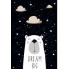 Tapis chambre enfant 80x150 cm Polyester Dream Noir