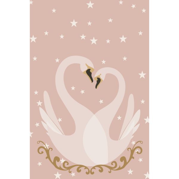 Tapis chambre enfant 80x150 cm Polyester Cigne