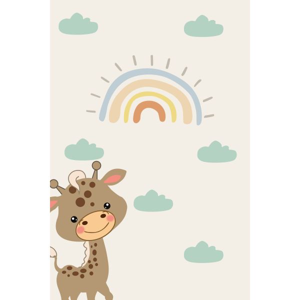 Tapis chambre enfant 80x150 cm Polyester Girafe