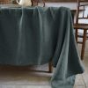 Nappe rectangle 170x350 cm Lin Français Ardoise