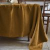 Nappe rectangle 170x350 cm Lin Français Caramel