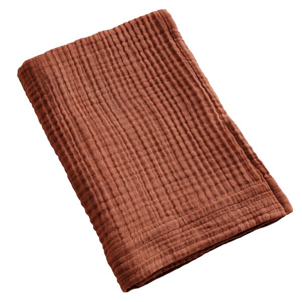 Serviette de bain 70x130 cm Gaze de Coton Terracotta