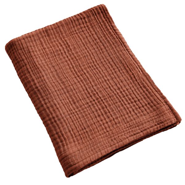 Serviette de bain 90x150 cm Gaze de Coton Terracotta