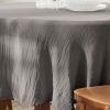 Nappe ronde 180x180 cm Gaze de Coton Granit