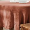 Nappe ronde 180x180 cm Gaze de Coton Terracotta