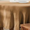 Nappe ronde 180x180 cm Gaze de Coton Camel