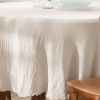 Nappe ronde 180x180 cm Gaze de Coton Naturel