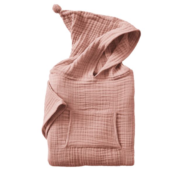 Poncho de bain enfant 2/5 ans Gaze de Coton Rose